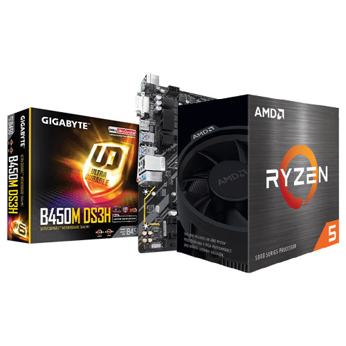 AMD Ryzen 5 5600G Processor With Gigabyte B450M DS3H Combo