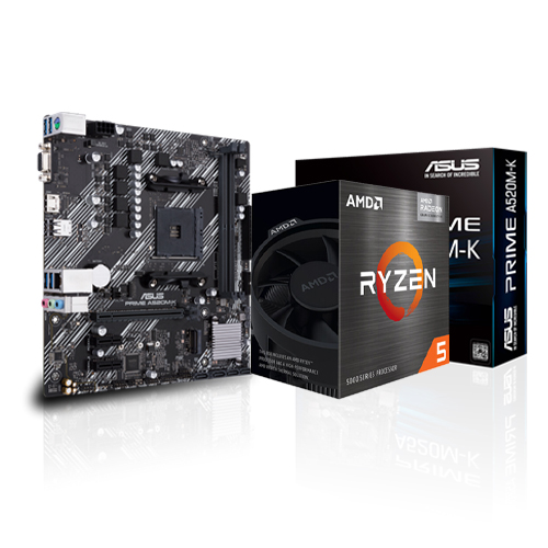 AMD Ryzen 5 5600G With ASUS A520M-K AM4 Micro ATX Mobo CPU Combo