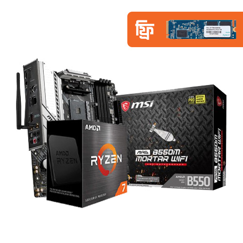 AMD Ryzen 7 5700G & MSI MAG B550M MORTAR WIFI Motherboard Processor Combo