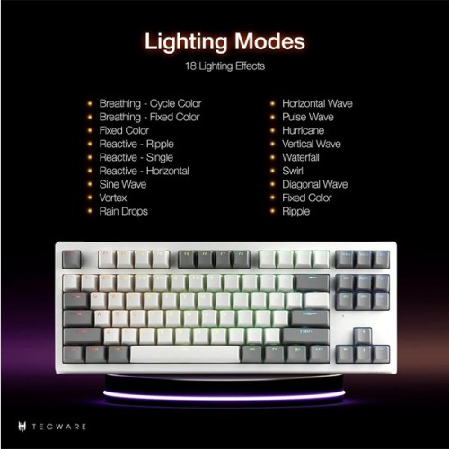 TECWARE ELITE Phantom+ 87-Key Wireless Mechanical Keyboard TECWARE ELITE Phantom+ 87-Key Wireless Mechanical Keyboard