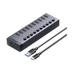 Ugreen CM482 (30779) USB Male to 10 USB Female Black USB HUB