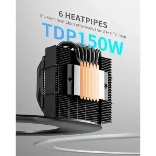 upHere H45K6 Low Profile CPU Air Cooler - Black