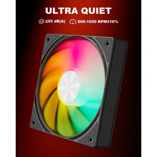 upHere U3KC1 120mm ARGB Casing Fan - Black