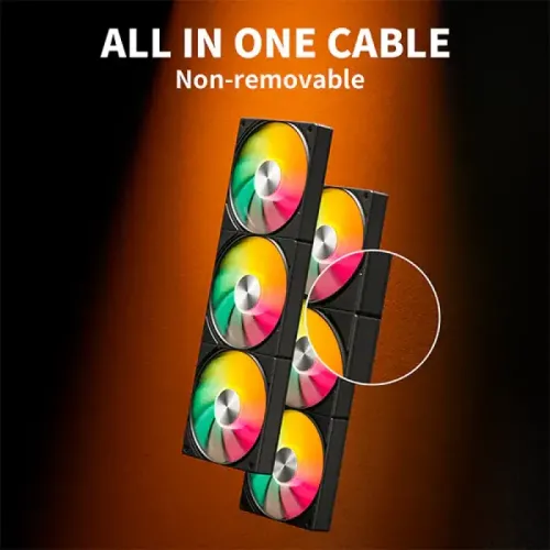 upHere U3KC3 ARGB All-in-One Casing Fan - Black