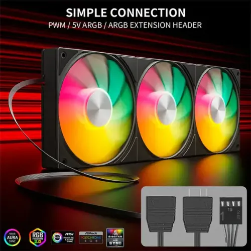 upHere U3KC3 ARGB All-in-One Casing Fan - Black