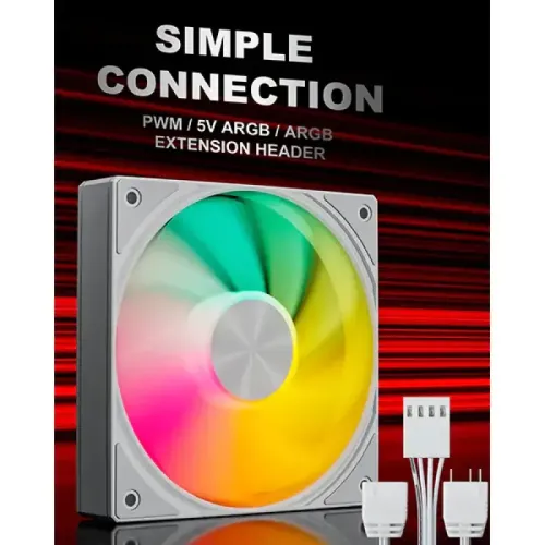 upHere U3TC1 120mm ARGB Casing Fan - White