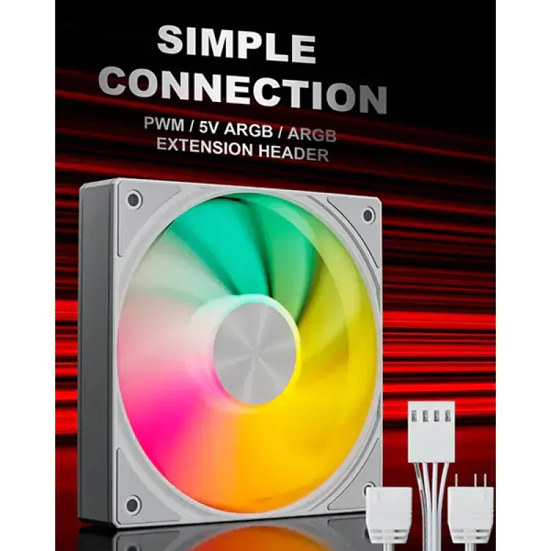 upHere U3TC1 120mm ARGB Casing Fan - White upHere U3TC1 120mm ARGB Casing Fan - White