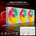 upHere U3TC3 ARGB All-in-One Casing Fan - White