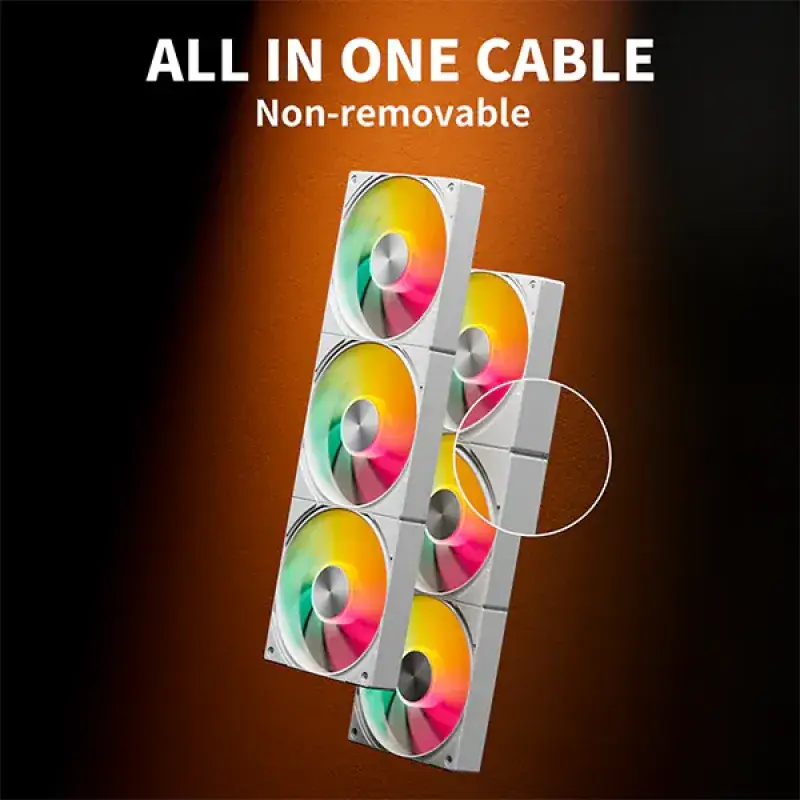 upHere U3TC3 ARGB All-in-One Casing Fan - White upHere U3TC3 ARGB All-in-One Casing Fan - White