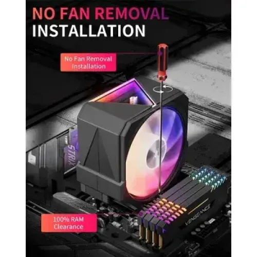 upHere UP1 Elite KC4C ARGB CPU Air Cooler - Black