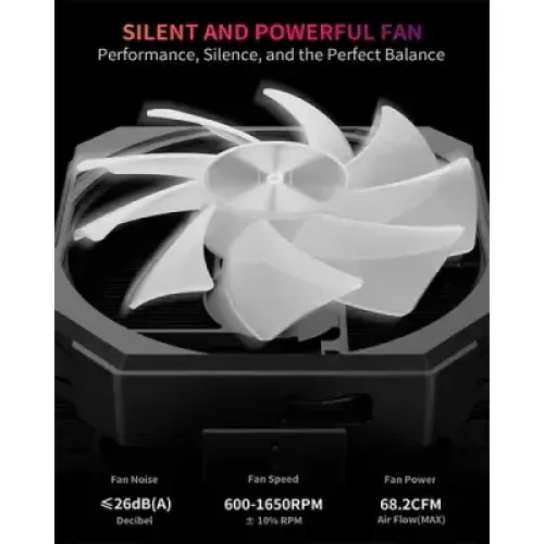 upHere UP1 Elite KC4C ARGB CPU Air Cooler - Black