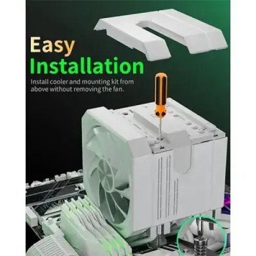 upHere UP2T6 Dual-Tower CPU Air Cooler - White
