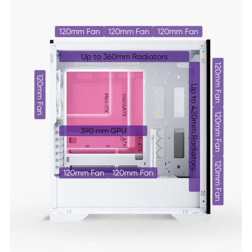 1STPLAYER IF8 RGB ATX Gaming Casing White
