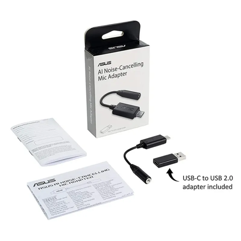 ASUS AI Noise-Canceling USB-C to 3.5mm Mic Adapter