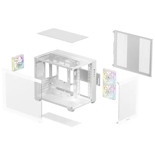 Deepcool CG330 3F WH Micro-ATX Compact PC Case