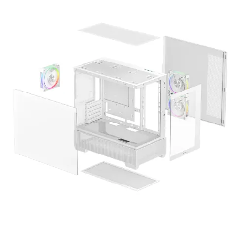 Deepcool CG380 3F WH Micro ATX Mid Tower White Casing