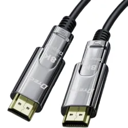 Dtech DT-HF3005 5 Meter Type-D to Type-A Dual Connector Fiber Optic HDMI Cable