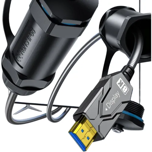 Dtech DT-HF8030KF 30 Meter 8K HDMI Armor Fiber Optic Cable With Waterproof Shell