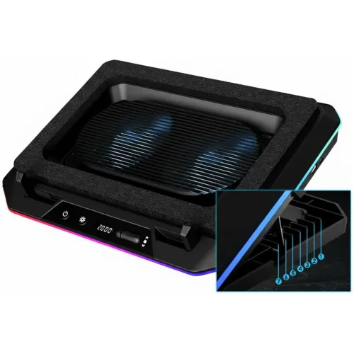 Gamdias AETHER P1 RGB Laptop Cooler With Phone Stand