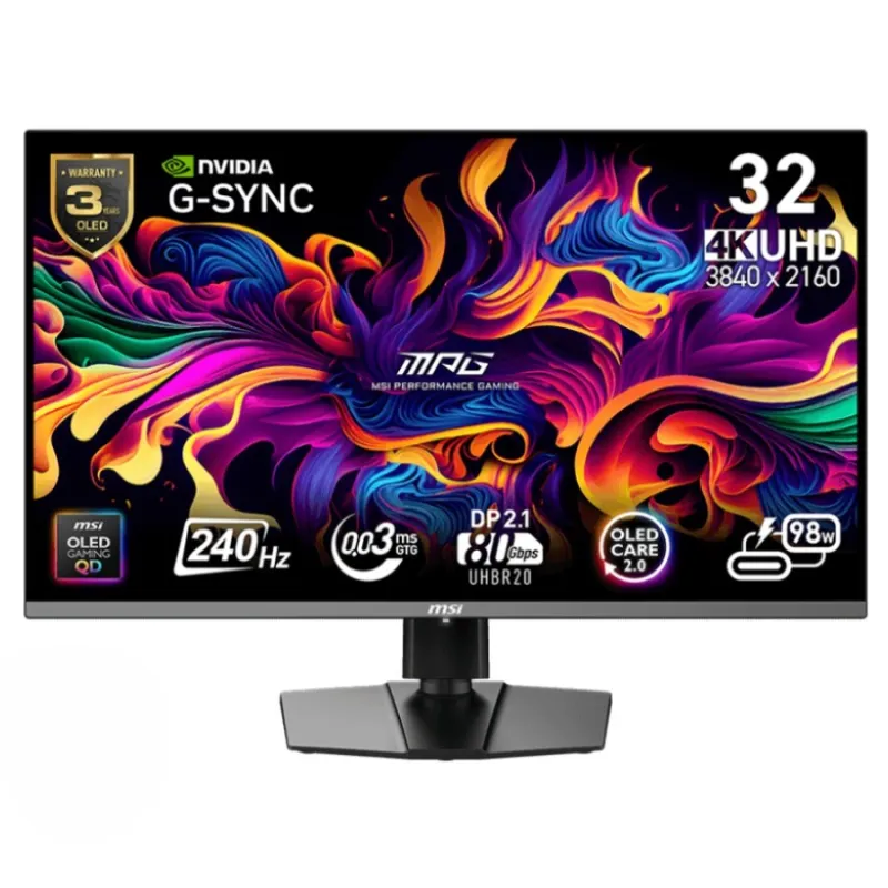 MSI MPG 322URX QD-OLED 31.5" 4K UHD 240Hz Gaming Monitor