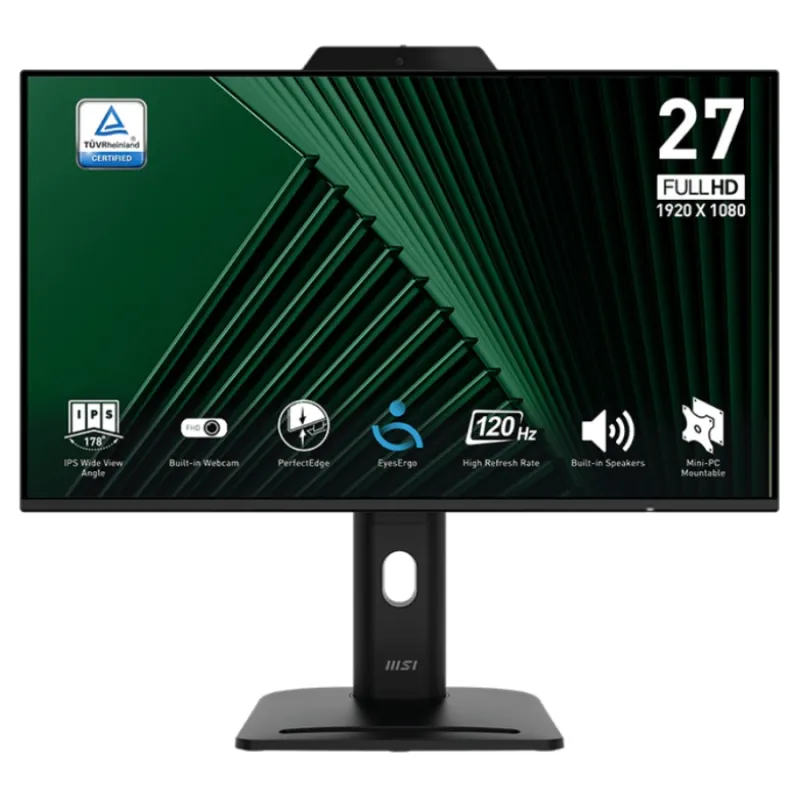 MSI PRO MP272PMG 27" 120Hz FHD Business Monitor With Built in Webcam
