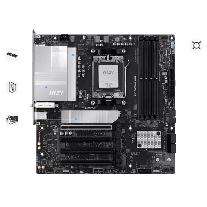 MSI PRO B850M-P WIFI AM5 mATX Motherboard