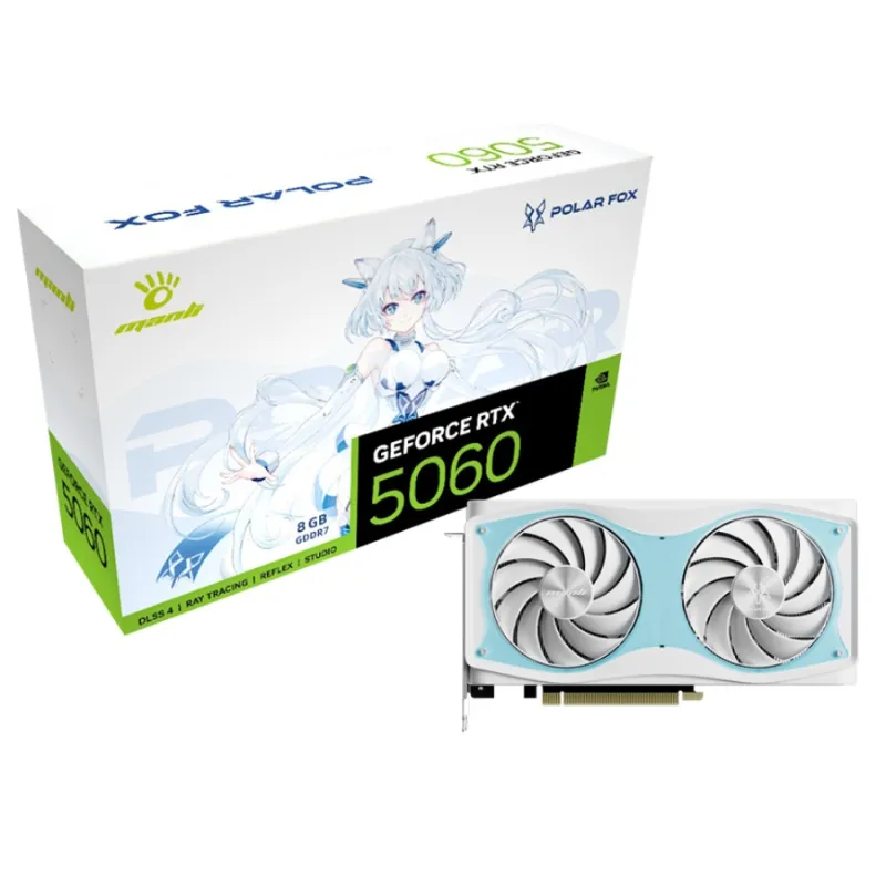 Manli Polar Fox GeForce RTX 5060 OC 8GB GDDR7 Graphics Card