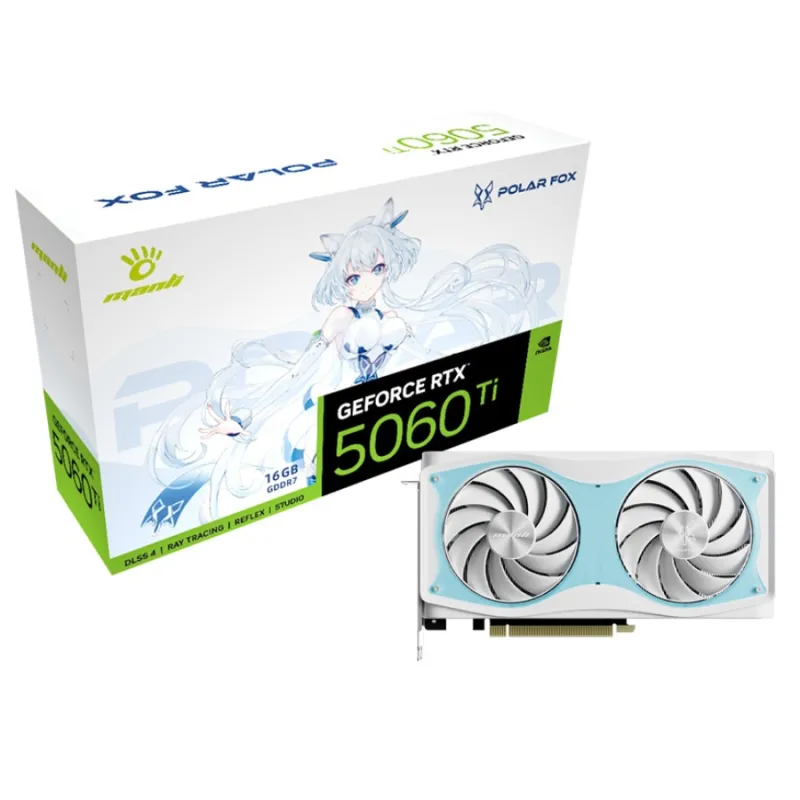 Manli Polar Fox GeForce RTX 5060 Ti OC 16GB GDDR7 Graphics Card