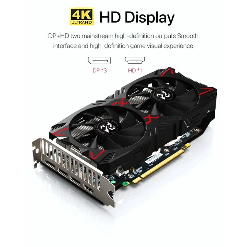 PELADN RX 5500 XT 8G GDDR6 Dual Fan Black Gaming Graphics Card