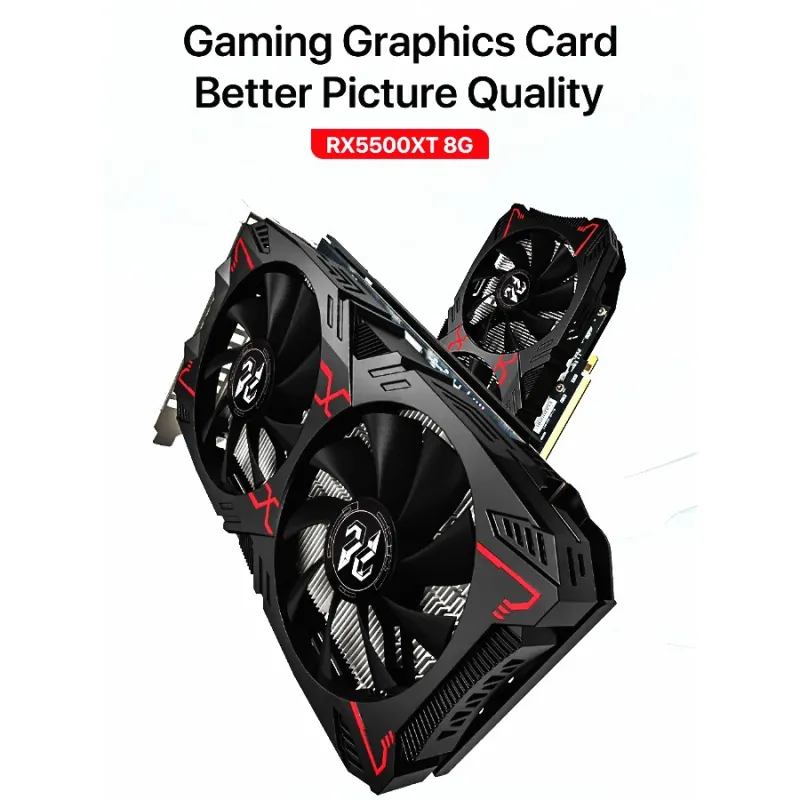 PELADN RX 5500 XT 8G GDDR6 Dual Fan Black Gaming Graphics Card