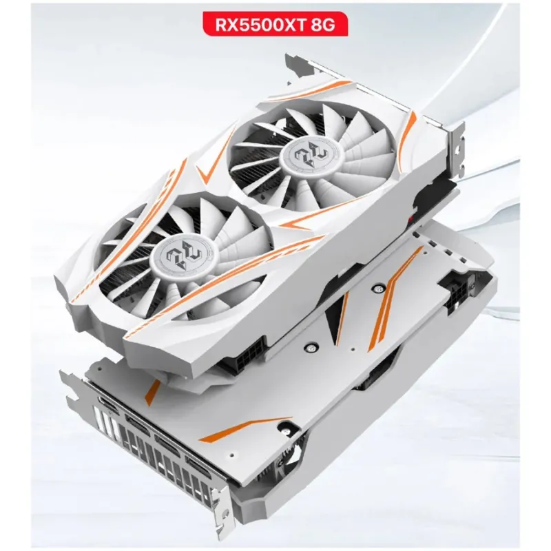 PELADN RX 5500 XT 8G GDDR6 Dual Fan White Gaming Graphics Card