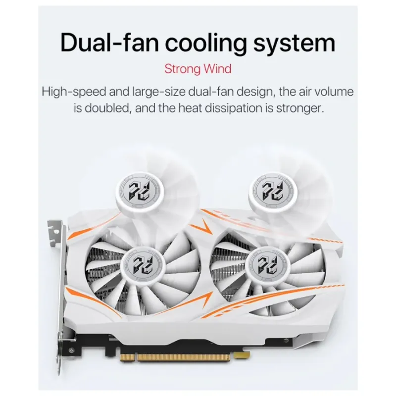 PELADN RX 5500 XT 8G GDDR6 Dual Fan White Gaming Graphics Card