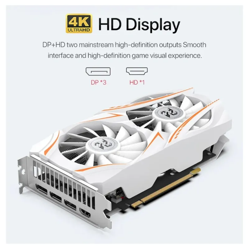 PELADN RX 5500 XT 8G GDDR6 Dual Fan White Gaming Graphics Card