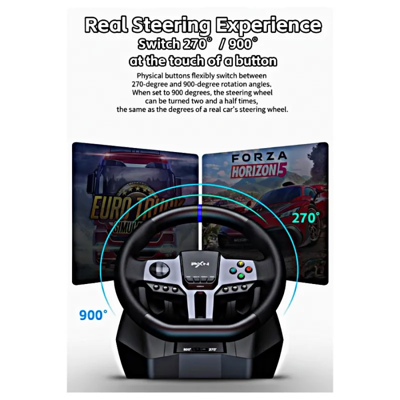 PXN V9 Gen2 Gaming Racing Wheel With Magnetic Pedals and Shifter