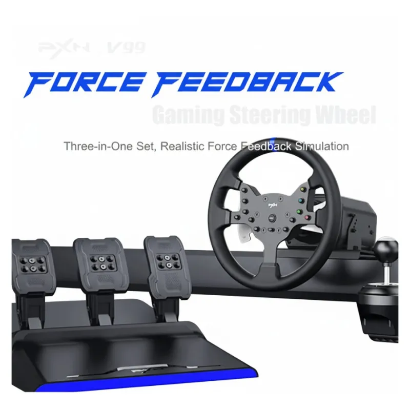 PXN V99 Racing Wheel Steering With Hall Magnetic Induction Pedal