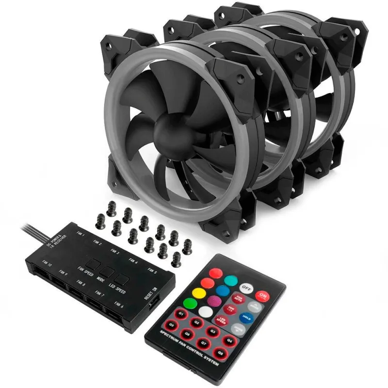 Redragon GC-F009 RGB Casing Cooler Fan Triple Pack with Remote