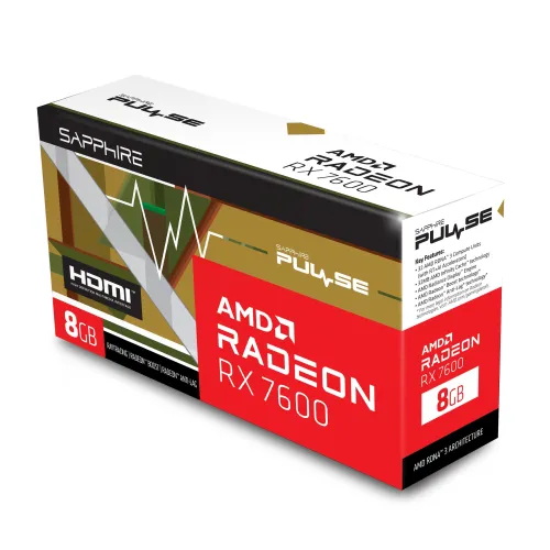 Sapphire PULSE AMD Radeon RX 7600 Gaming OC 8GB GDDR6 Graphics Card