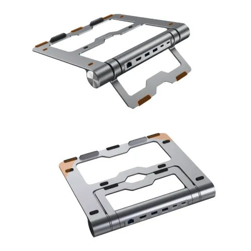 Vyvylabs Wisdom Series VHW06-GY Laptop Stand 6-in-1 Multifunctional HUB Docking Station
