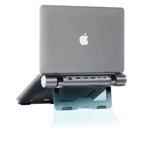 Vyvylabs Wisdom Series VHW06-GY Laptop Stand 6-in-1 Multifunctional HUB Docking Station