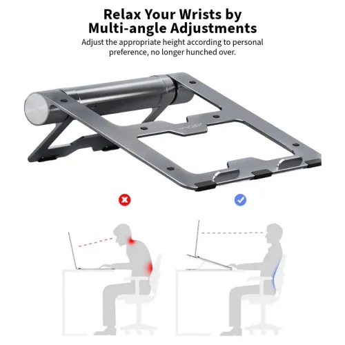 Vyvylabs Wisdom Series VHW06-GY Laptop Stand 6-in-1 Multifunctional HUB Docking Station