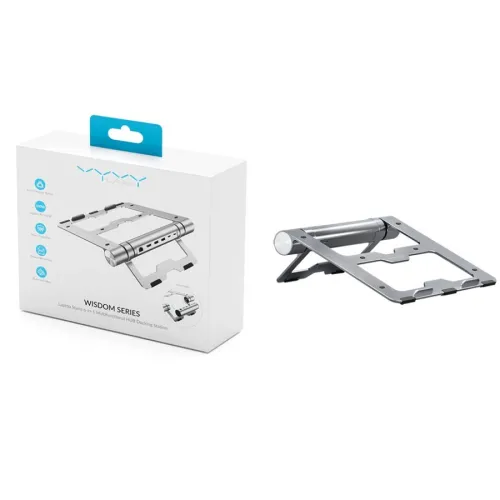 Vyvylabs Wisdom Series VHW06-GY Laptop Stand 6-in-1 Multifunctional HUB Docking Station