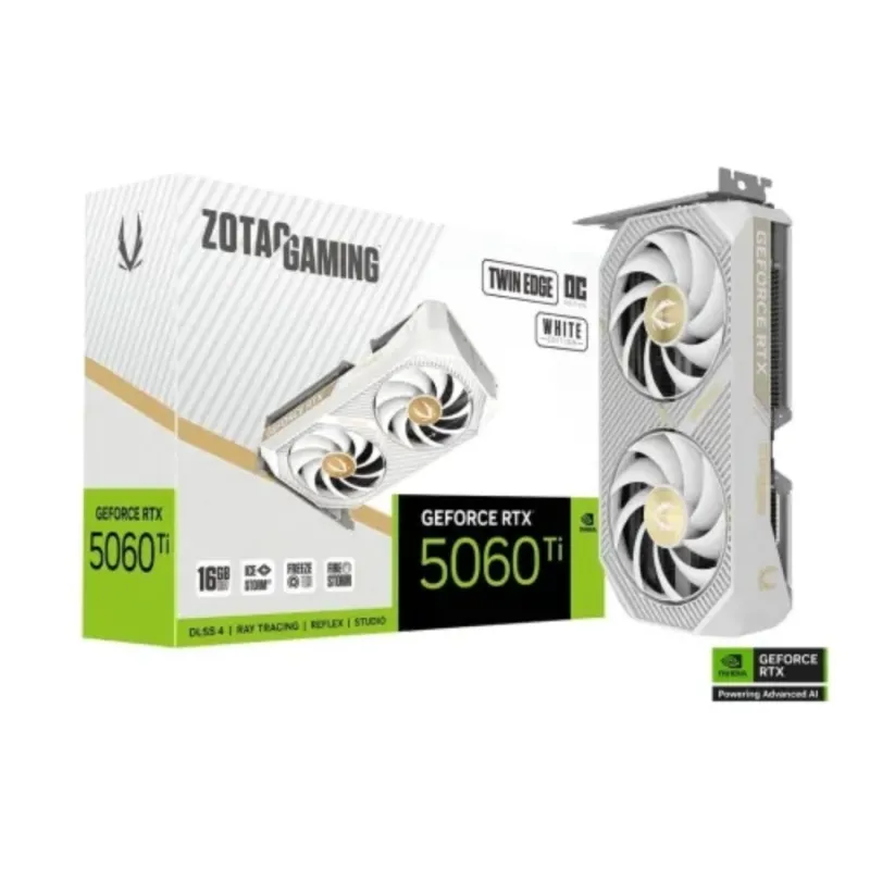 ZOTAC GAMING GeForce RTX 5060 Ti Twin Edge OC White Edition 16GB GDDR7 Graphics Card
