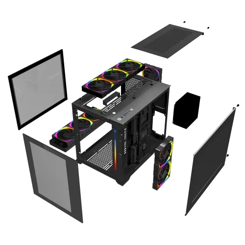 1STPLAYER SP7 Mid Tower RGB Gaming Case