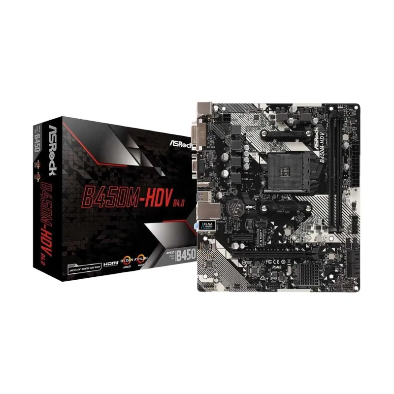ASRock B450M-HDV R4.0 AMD Motherboard