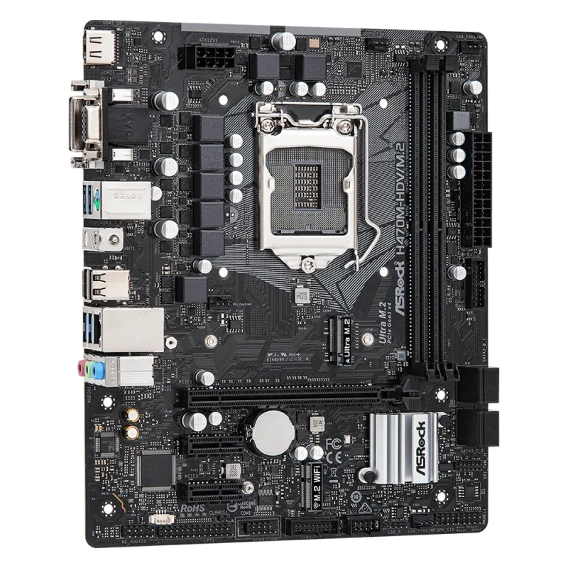ASRock H470M-HDV/M.2 10th Gen Micro ATX Motherboard