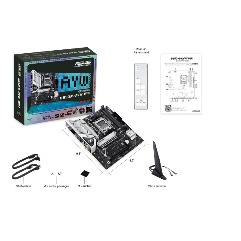 ASUS B650M-AYW WIFI AMD AM5 DDR5 Micro-ATX Motherboard