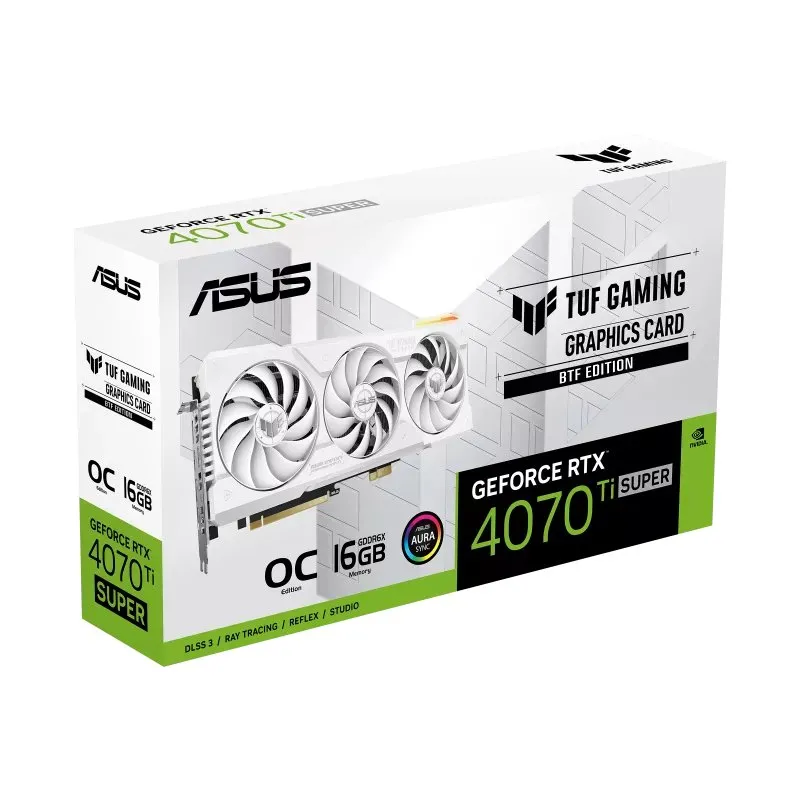 ASUS TUF Gaming GeForce RTX 4070 Ti SUPER BTF White OC Edition 16GB GDDR6X Graphics Card