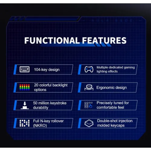 AULA S500 Mechanical Wired Gaming Keyboard Blue Switch