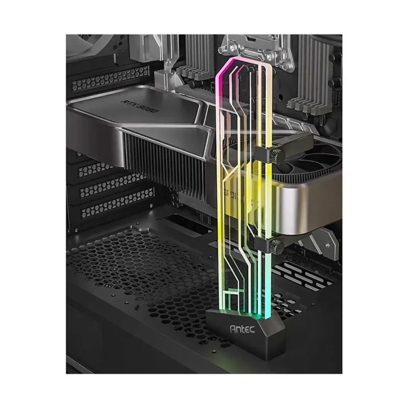 Antec AT-GPUH-ARGB-TG-BK Tempered Glass ARGB GPU Holder