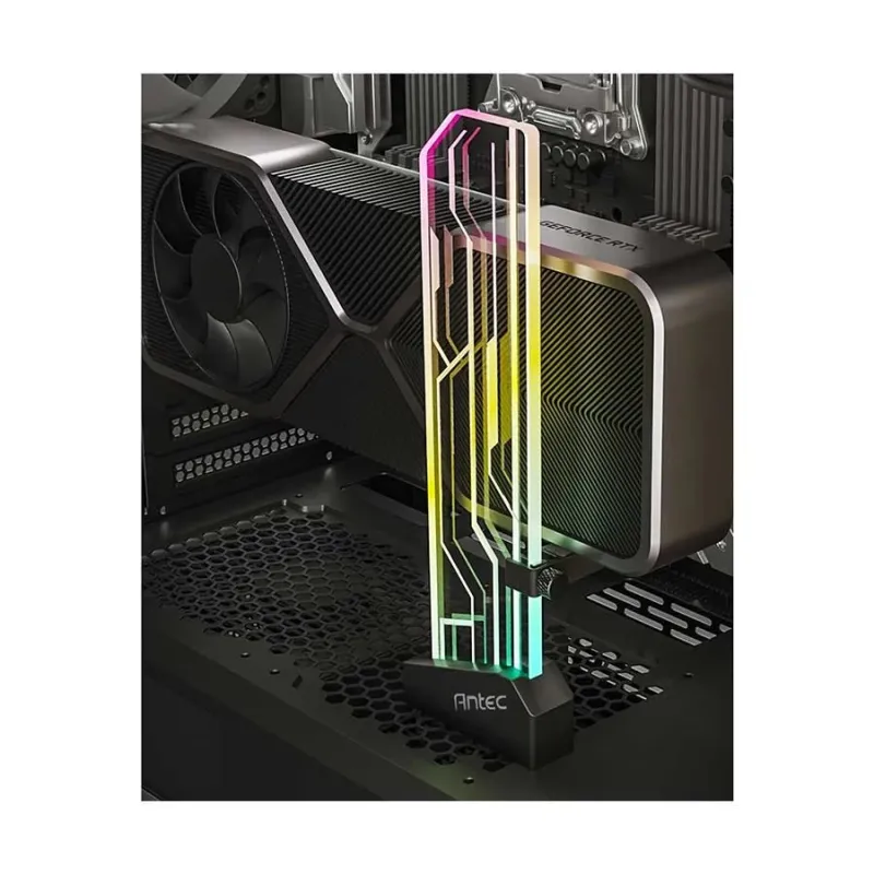 Antec AT-GPUH-ARGB-TG-BK Tempered Glass ARGB GPU Holder